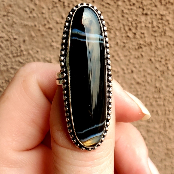 New Botswana Agate Silver Ring. - Picture 6 of 12